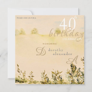 Invitación Paisaje floral campestre de Modern Meadow cumpleañ