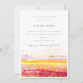 Invitación Paisaje floral de primavera en el campo Ducha de n