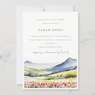 Invitación Paisaje floral de primavera rural ducha de novia