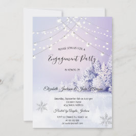 Invitación Paisaje forestal de invierno violeta compromiso 