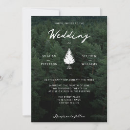 Invitación Paisaje Forestal Rústico Boda Bosque Pino