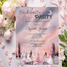 Invitación Paisaje invernal Bachelorette del bosque de Greenp