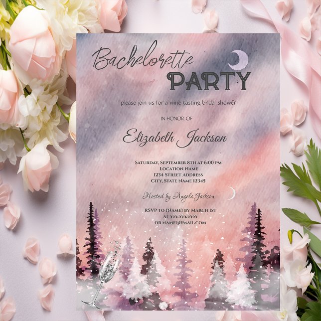 Invitación Paisaje invernal Bachelorette del bosque de Greenp (Subido por el creador)