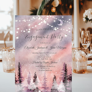 Invitación Paisaje invernal Bosque de pino verde Compromiso