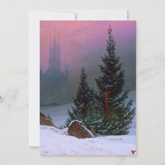 Invitación Paisaje invernal Caspar David Friedrich (Anverso)