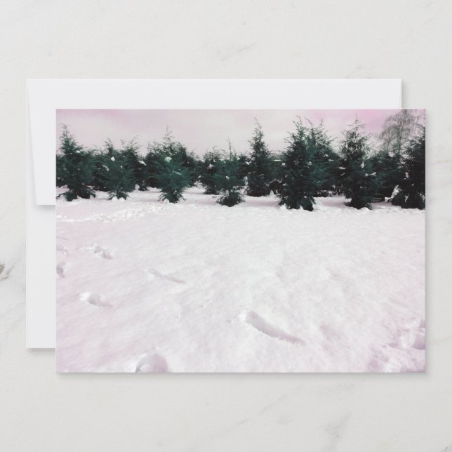 Invitación Paisaje invernal con alerces en la nieve  (Anverso)