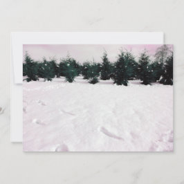 Invitación Paisaje invernal con alerces en la nieve 