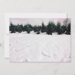 Invitación Paisaje invernal con alerces en la nieve
