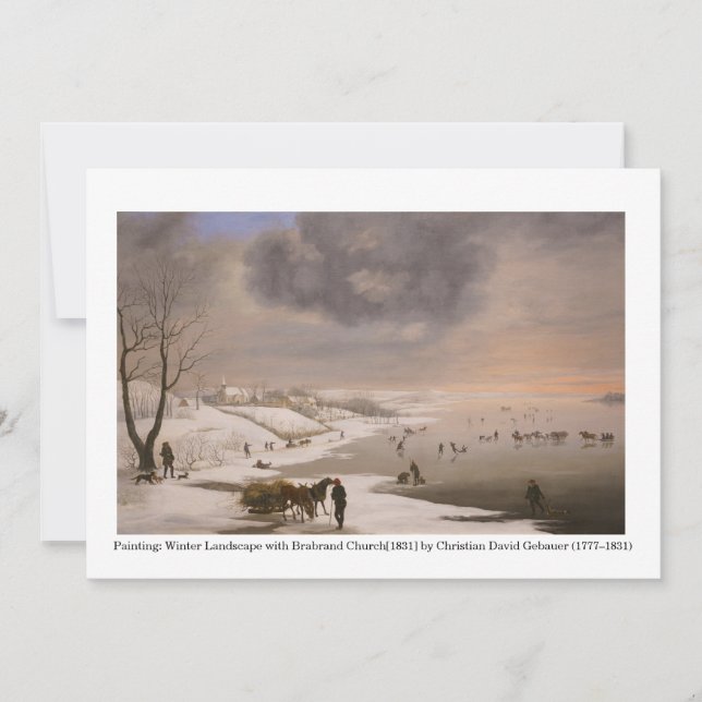 Invitación Paisaje invernal con la Iglesia de Brabrand[1831] (Anverso)