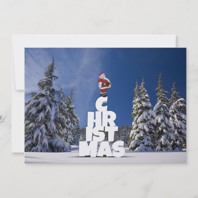 Invitación Paisaje invernal de Navidad (Anverso)