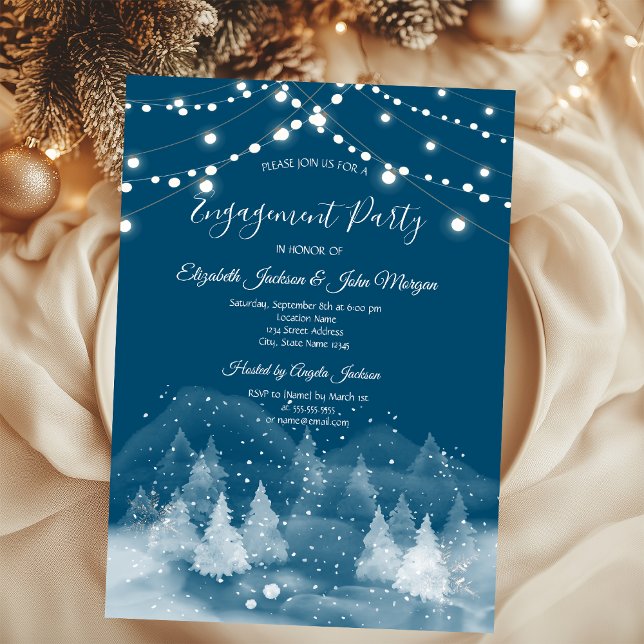 Invitación Paisaje invernal de nieve compromiso (Subido por el creador)