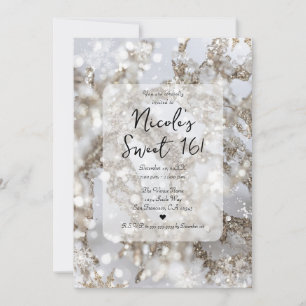 Invitación Paisaje Invernal Glitz de Carámbanos Dulces 16