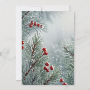 Invitación Paisaje Invernal Personalizado Pino y Bayas