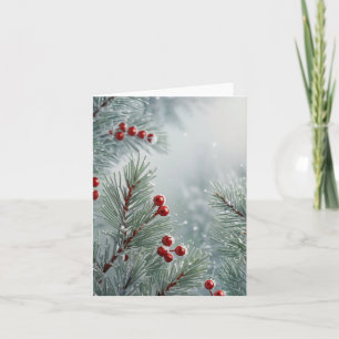 Invitación Paisaje Invernal Personalizado   Pino y Bayas