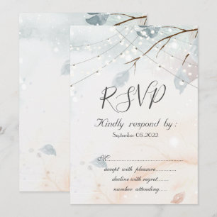 Invitación Paisaje invernal, Rama de árbol RSVP