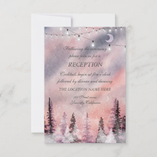 Invitación Paisaje invernal recepción de boda del bosque de p