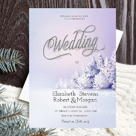 Invitación Paisaje invernal violeta bosque boda