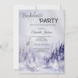 Invitación Paisaje Invernal Violeta Nieve Despedida de Solter