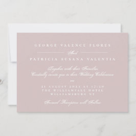 Invitación Paisaje Musk Pink caligrafía formal elegante
