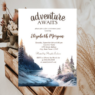 Invitación Paisaje, Naturaleza, Bosque Fiesta de Jubilación