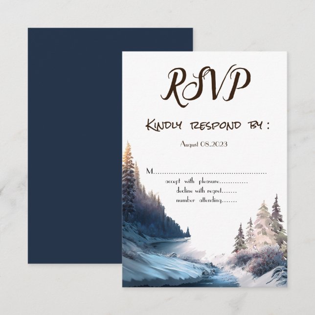 Invitación Paisaje,Naturaleza,Bosque RSVP (Anverso / Reverso)