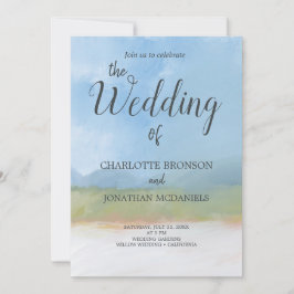 Invitación Paisaje pintado Boda de los cielos azules