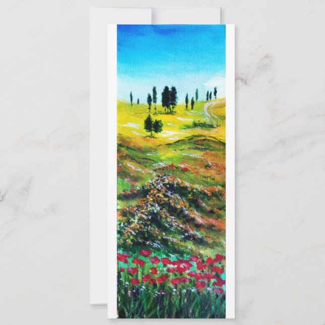 Invitación PAISAJE TOSCANO CON PAPAS, blanco (Anverso)