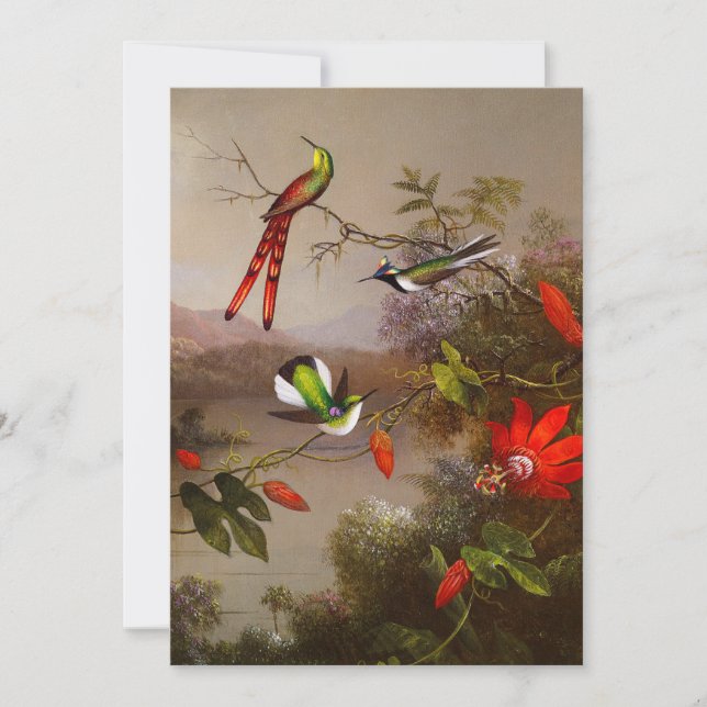 Invitación Paisaje tropical con 10 Hummingbirds Heade (Anverso)