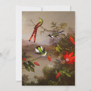 Invitación Paisaje tropical con 10 Hummingbirds Heade