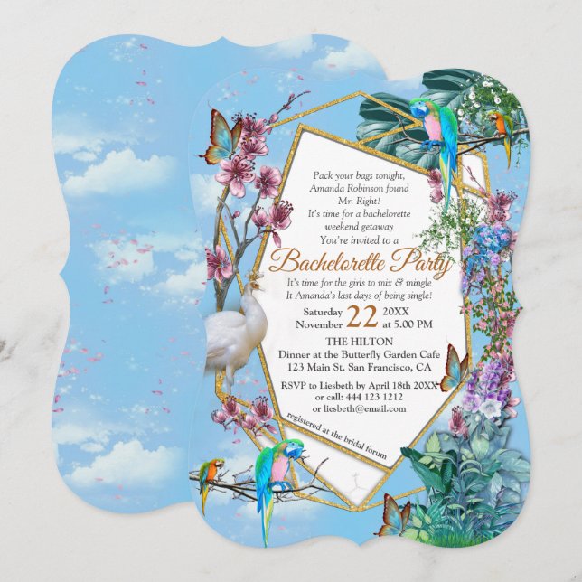 Invitación Paisaje tropical surrealista (Anverso / Reverso)