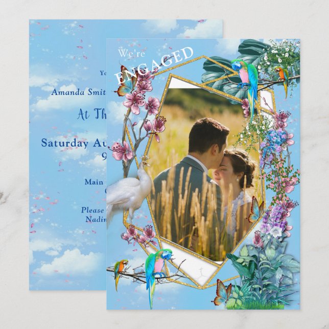 Invitación Paisaje tropical surrealista (Anverso / Reverso)
