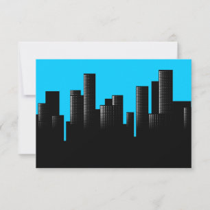 Invitación paisaje urbano de aquamarina
