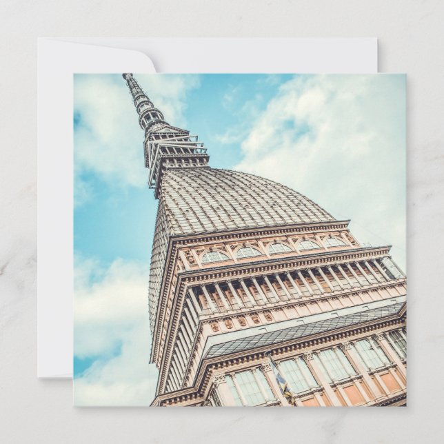 Invitación Paisaje urbano de Mole Antonelliana, Turín, Italia (Anverso)