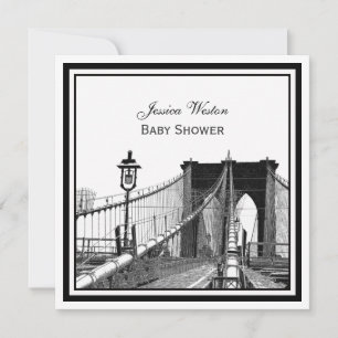 Invitación Paisaje urbano de NYC Puente de Brooklyn #2 SQ Bab