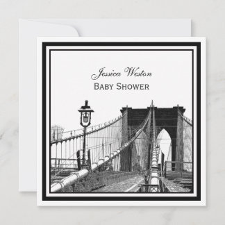 Invitación Paisaje urbano de NYC Puente de Brooklyn #2 SQ Bab