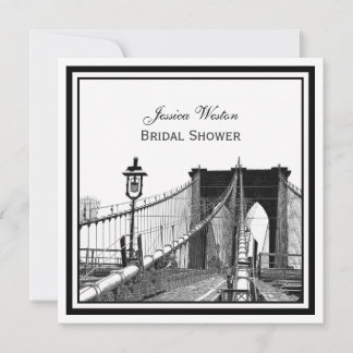 Invitación Paisaje urbano de NYC Puente de Brooklyn #2 SQ Des