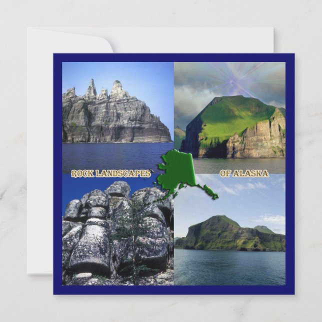 Invitación Paisajes rocosos del poblado de Alaska (Anverso)