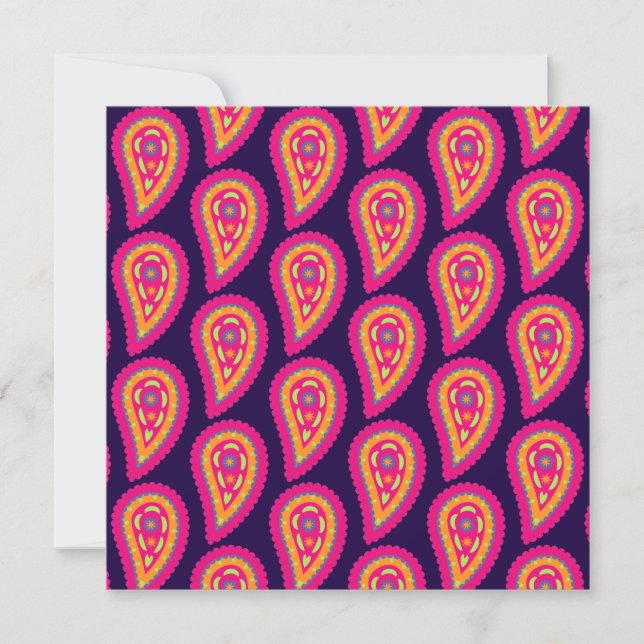 Invitación Paisley Colorido (Anverso)