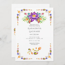 Invitación Paisley Lotus Flower Indian Briower