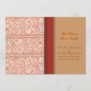 Invitación Paisley Passion - Naranja (Henna) (Boda)