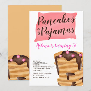 Invitación Pajama de panqueque ilustracion de 5 años