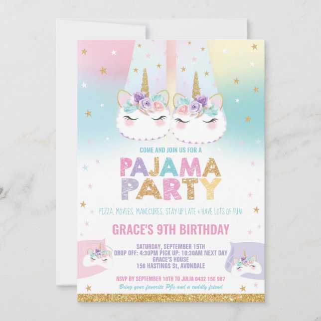 Invitación Pajama, el Día del Aniversario del Pajama de la Un (Anverso)