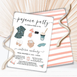 Invitación Pajama Fiesta Bridal Shower Lingerie