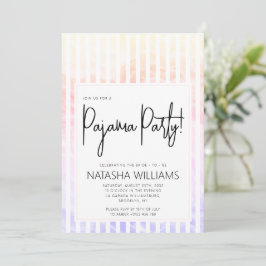 Invitación Pajama Fiesta Colorful Pastel Elegante Stripes
