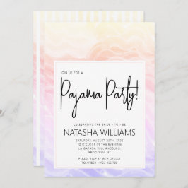 Invitación Pajama Fiesta Colorful Pastel Elegante Stripes