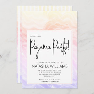 Invitación Pajama Fiesta Colorful Pastel Elegante Stripes