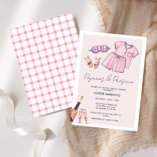 Invitación Pajama Fiesta Slumber PJ Prosecco Bridal Shower