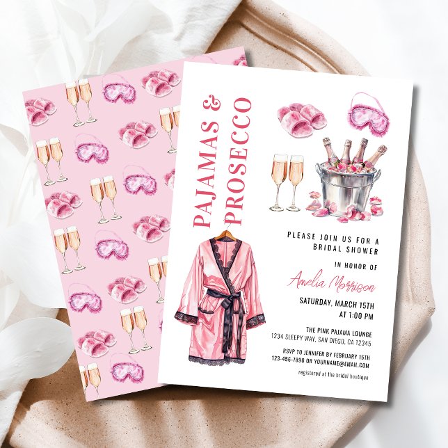 Invitación Pajama PJ y Prosecco Fiesta Ducha de novias (Subido por el creador)
