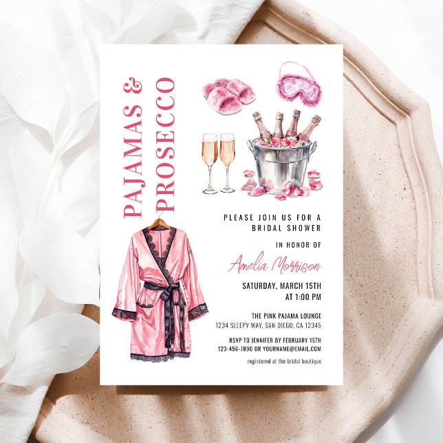 Invitación Pajama PJ y Prosecco Fiesta Ducha de novias (Subido por el creador)