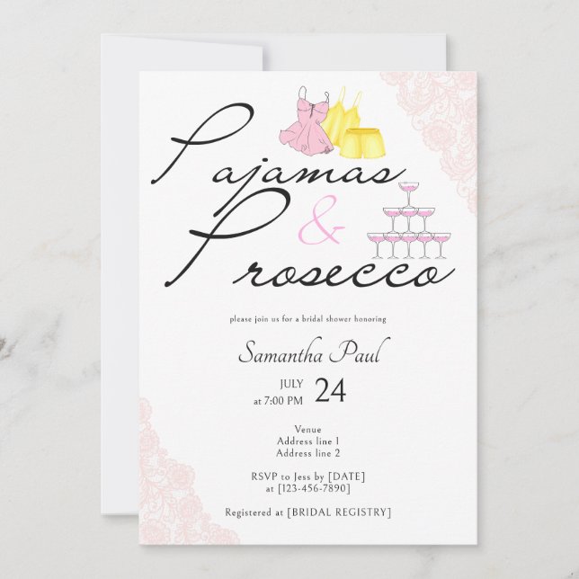 Invitación Pajama y Prosecco Fiesta de putas en duchas de nov (Anverso)